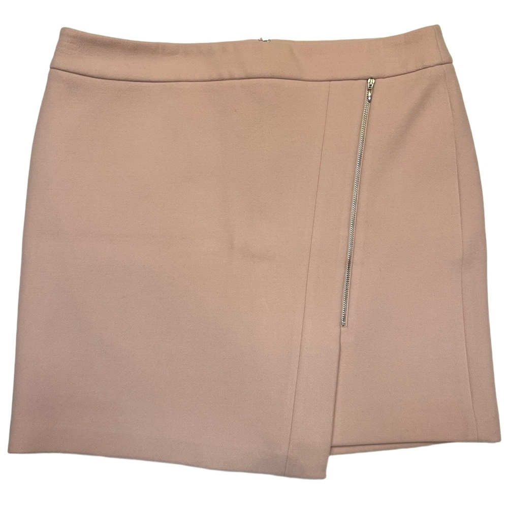 White House Black Market Asymmetric Zippered Light Pink Modern Skirt Size 14‎